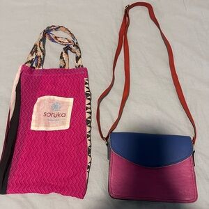 Soruka Pink and Blue Crossbody Bag